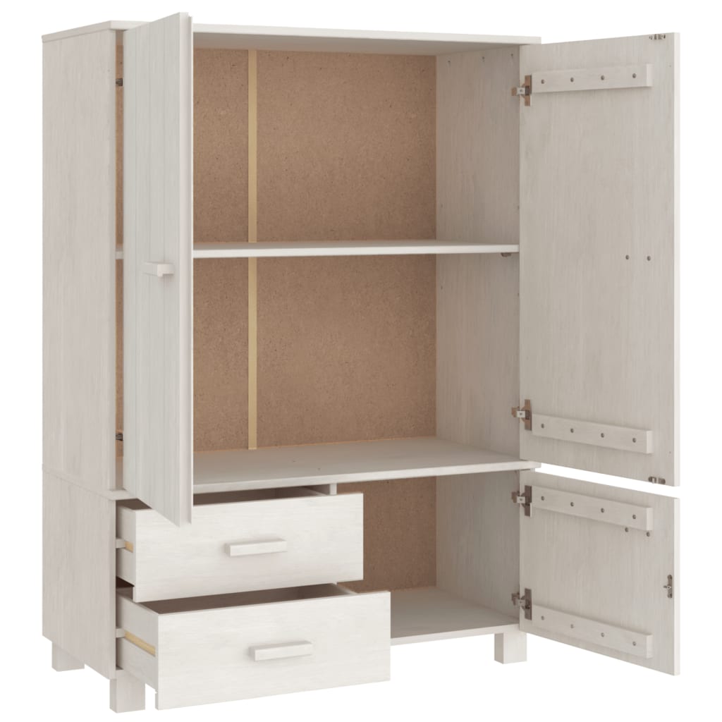 Kleiderschrank HAMAR Weiß 99x45x137 cm Massivholz Kiefer