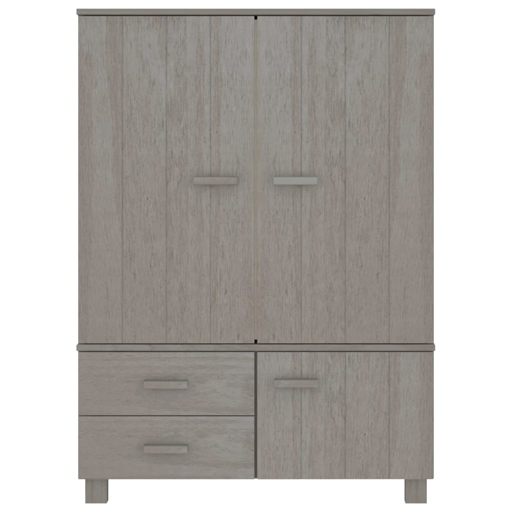 Kleiderschrank HAMAR Hellgrau 99x45x137 cm Massivholz Kiefer