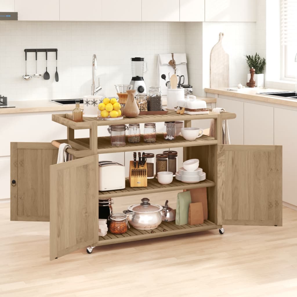 Barwagen 120x50x90 cm Massivholz Teak