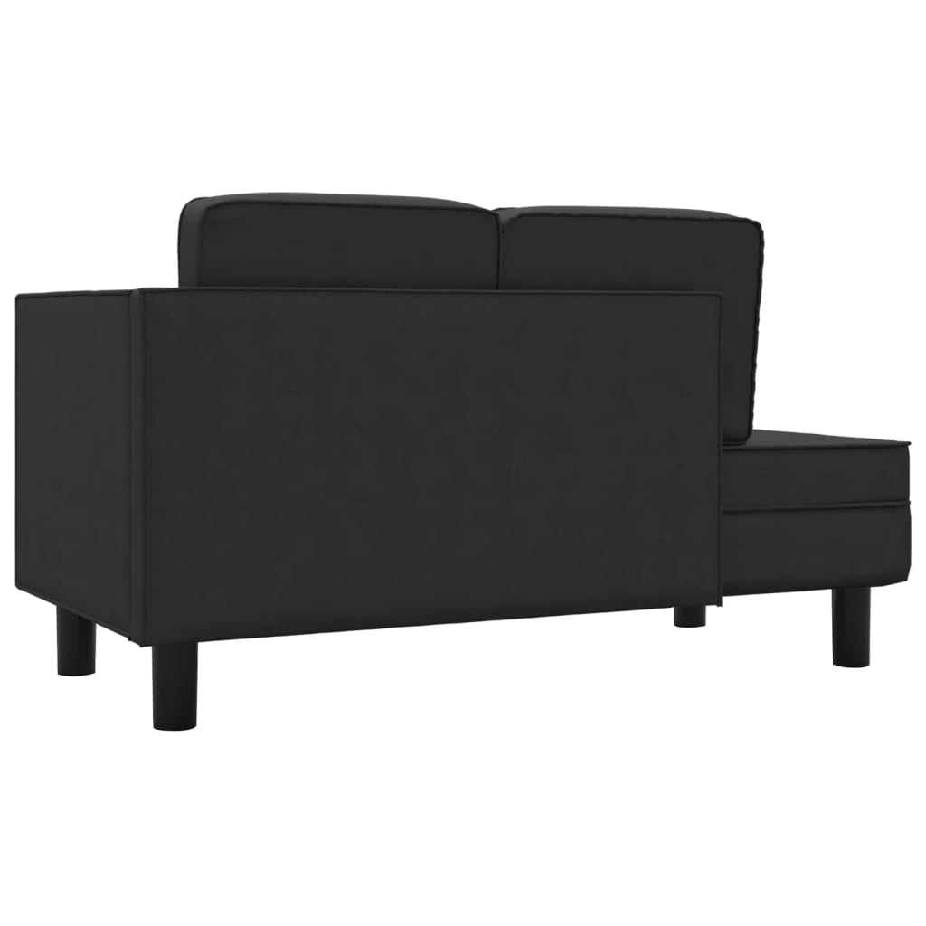 Chaiselongue mit Kissen und Nackenrolle Schwarz Kunstleder