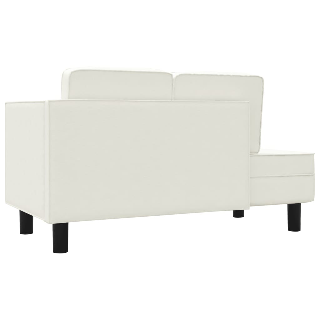 Chaiselongue mit Kissen und Nackenrolle Creme Kunstleder