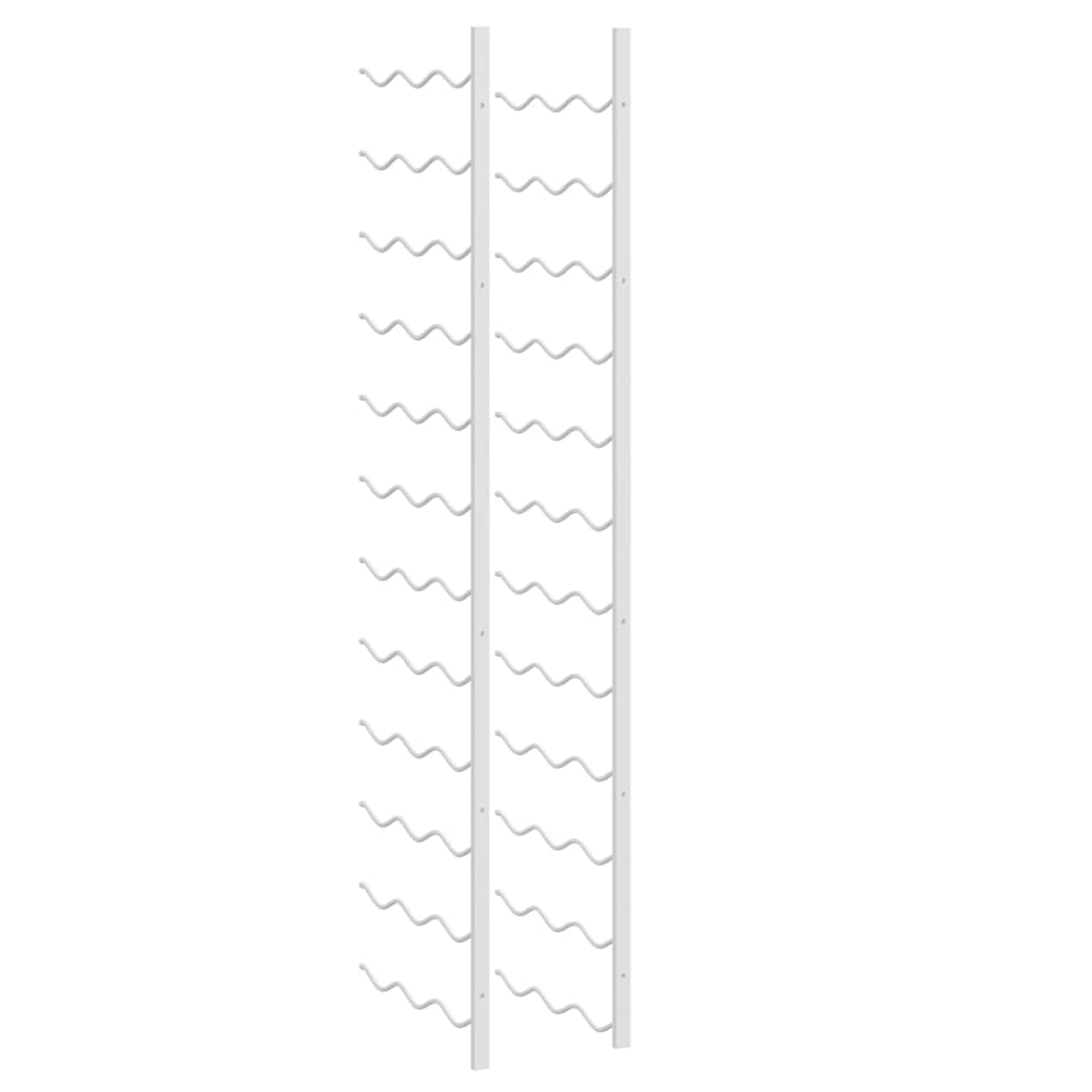 Wand-Weinregal für 36 Flaschen 2 Stk. Weiß Eisen