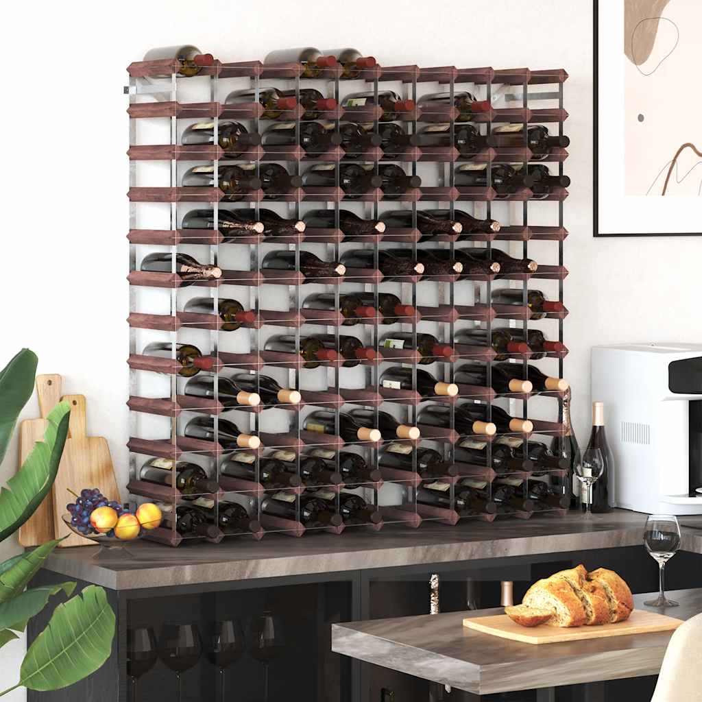 Weinregal für 120 Flaschen Braun Massivholz Kiefer