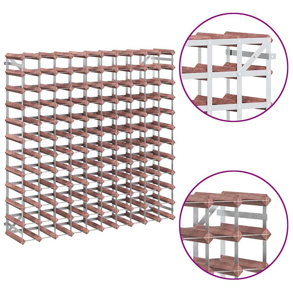 Weinregal für 120 Flaschen Braun Massivholz Kiefer