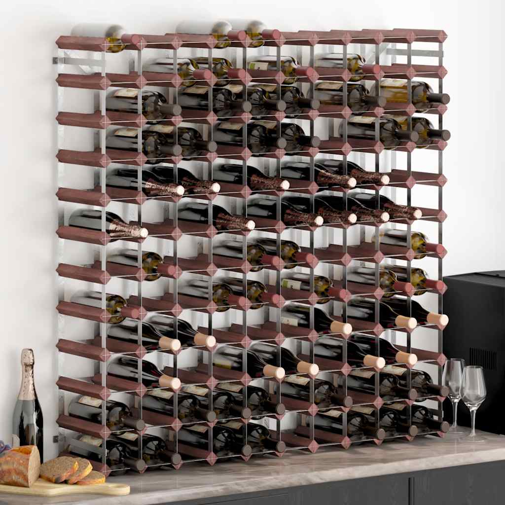 Weinregal für 120 Flaschen Braun Massivholz Kiefer