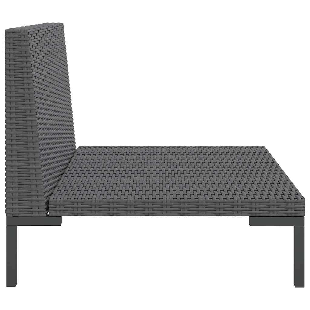 Gartensofa mit Kissen Halbrundes Poly Rattan