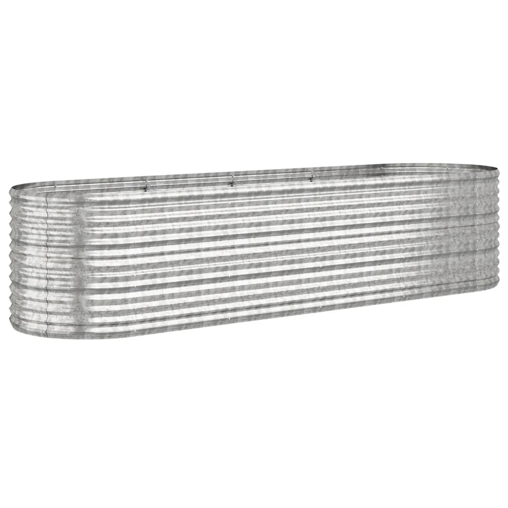 Hochbeet Verzinkter Stahl 296x80x68 cm Silbern