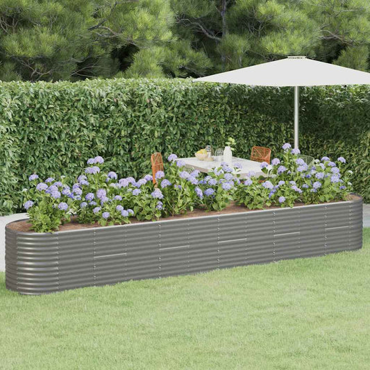 Hochbeet Verzinkter Stahl 440x80x68 cm Grau