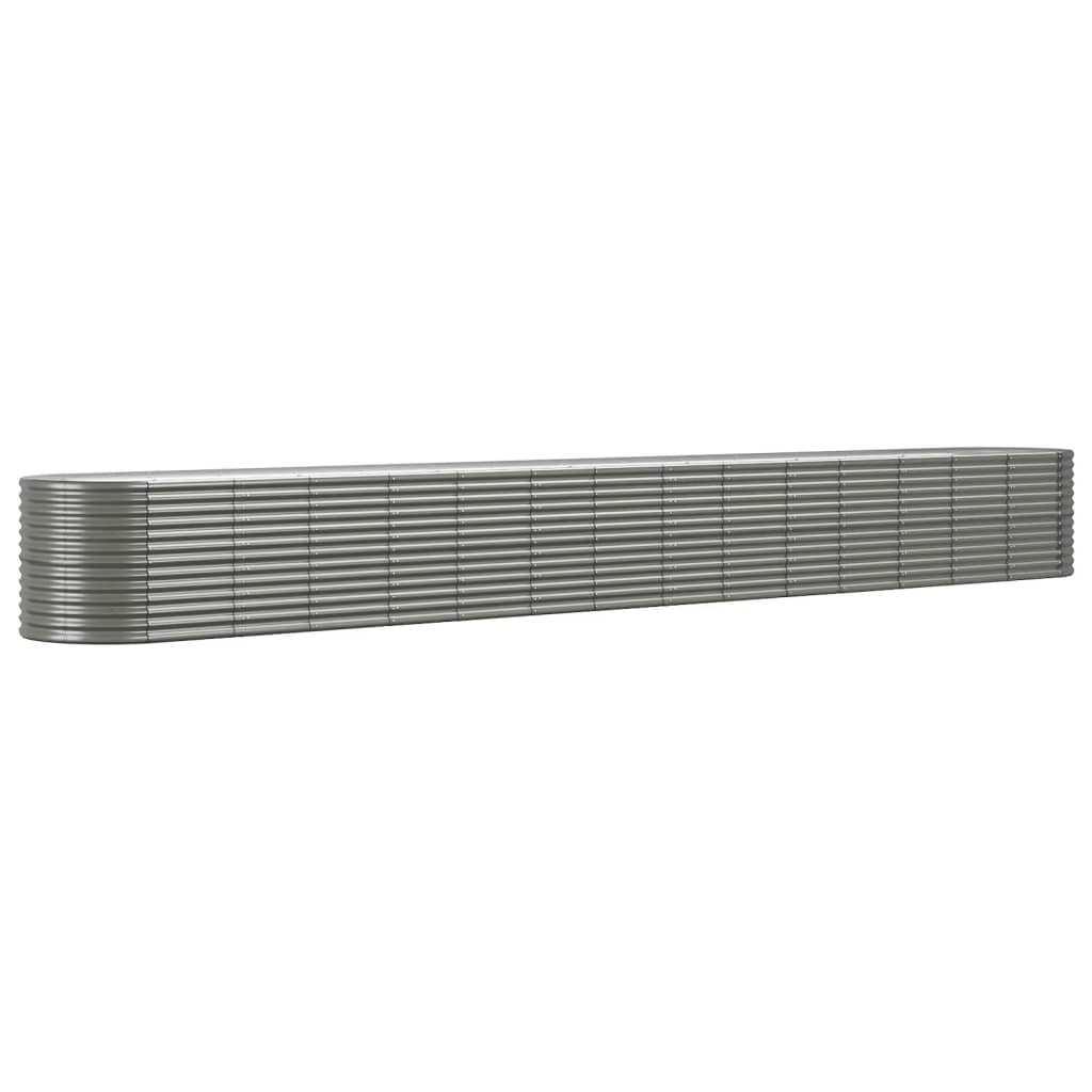Hochbeet Pulverbeschichteter Stahl 620x80x68 cm Grau
