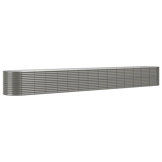 Hochbeet Pulverbeschichteter Stahl 620x80x68 cm Grau