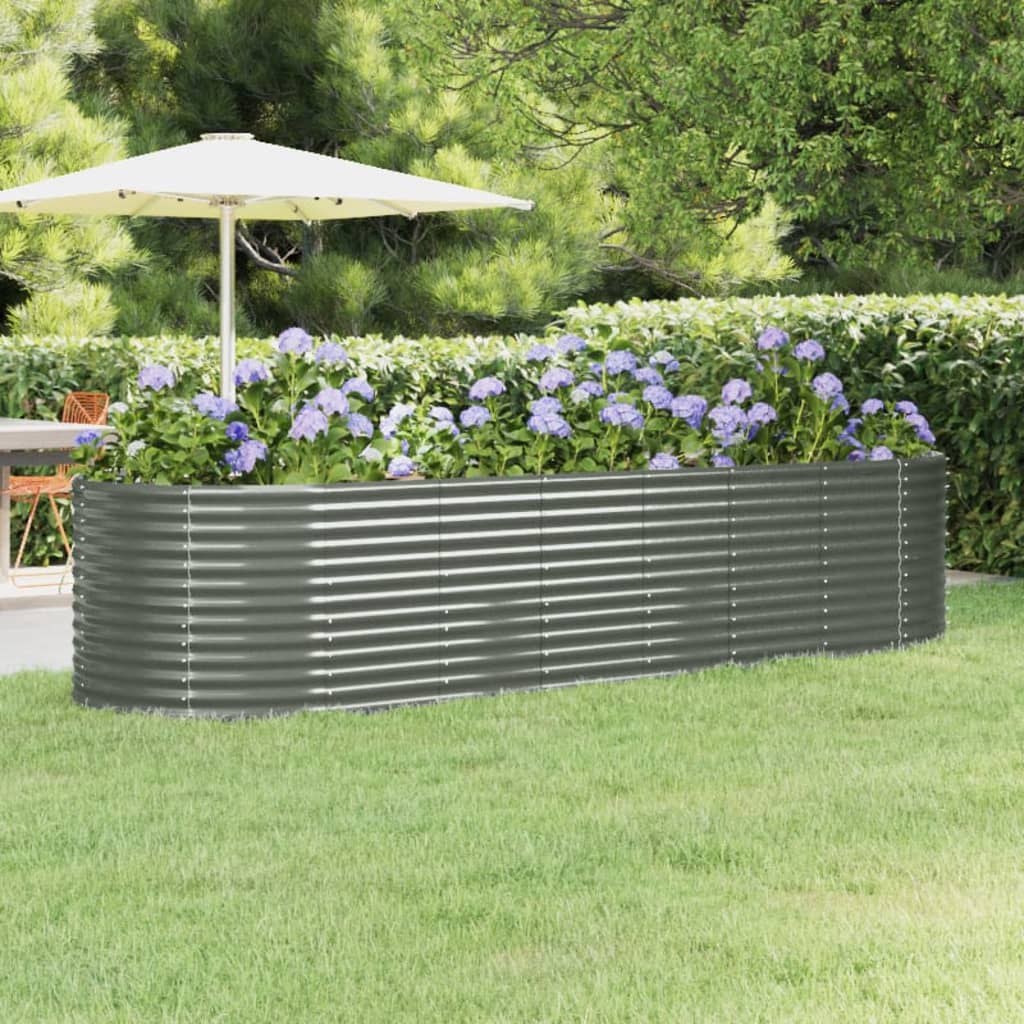 Hochbeet Verzinkter Stahl 322x100x68 cm Grau