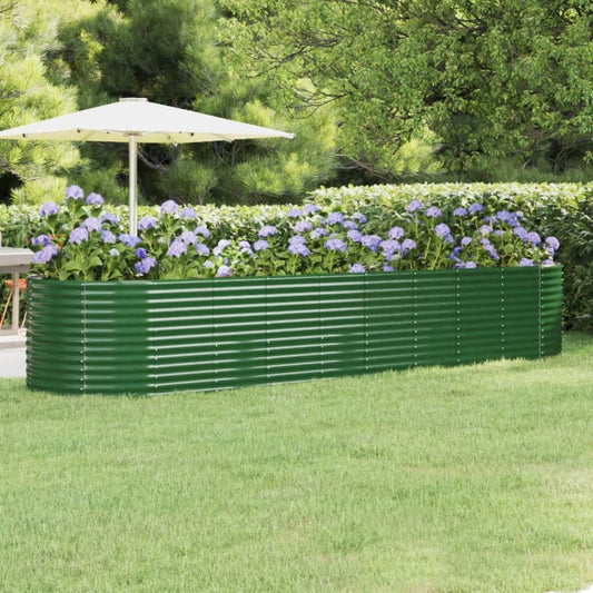 Hochbeet Verzinkter Stahl 396x100x68 cm Grün