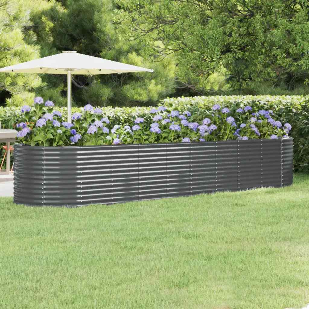 Hochbeet Verzinkter Stahl 396x100x68 cm Anthrazit