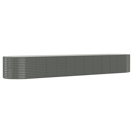 Hochbeet Pulverbeschichteter Stahl 507x100x68 cm Grau
