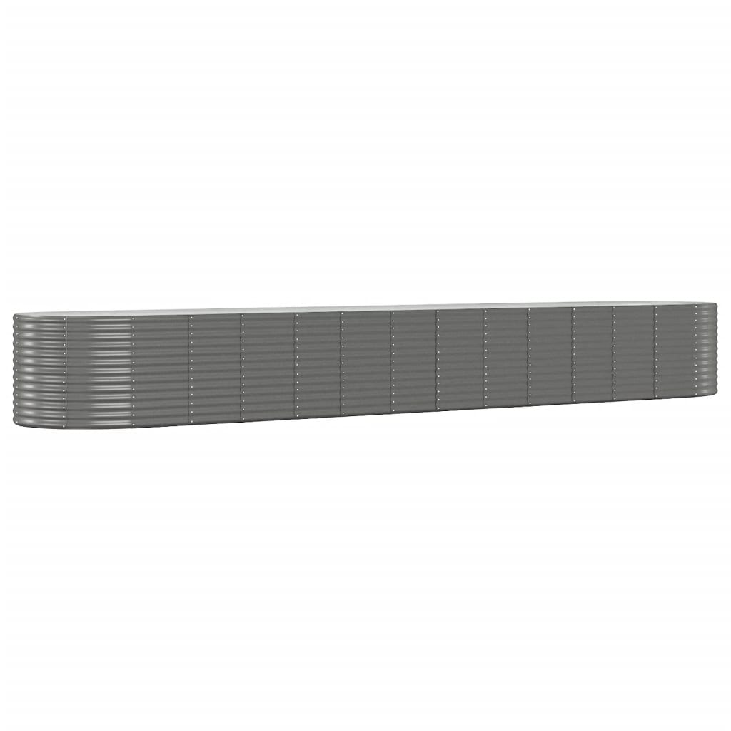 Hochbeet Grau 554x100x68 cm Pulverbeschichteter Stahl