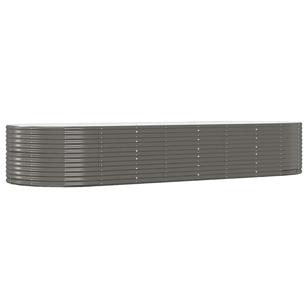 Hochbeet Grau 367x140x68 cm Verzinkter Stahl