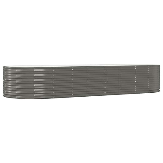Hochbeet Grau 367x140x68 cm Verzinkter Stahl