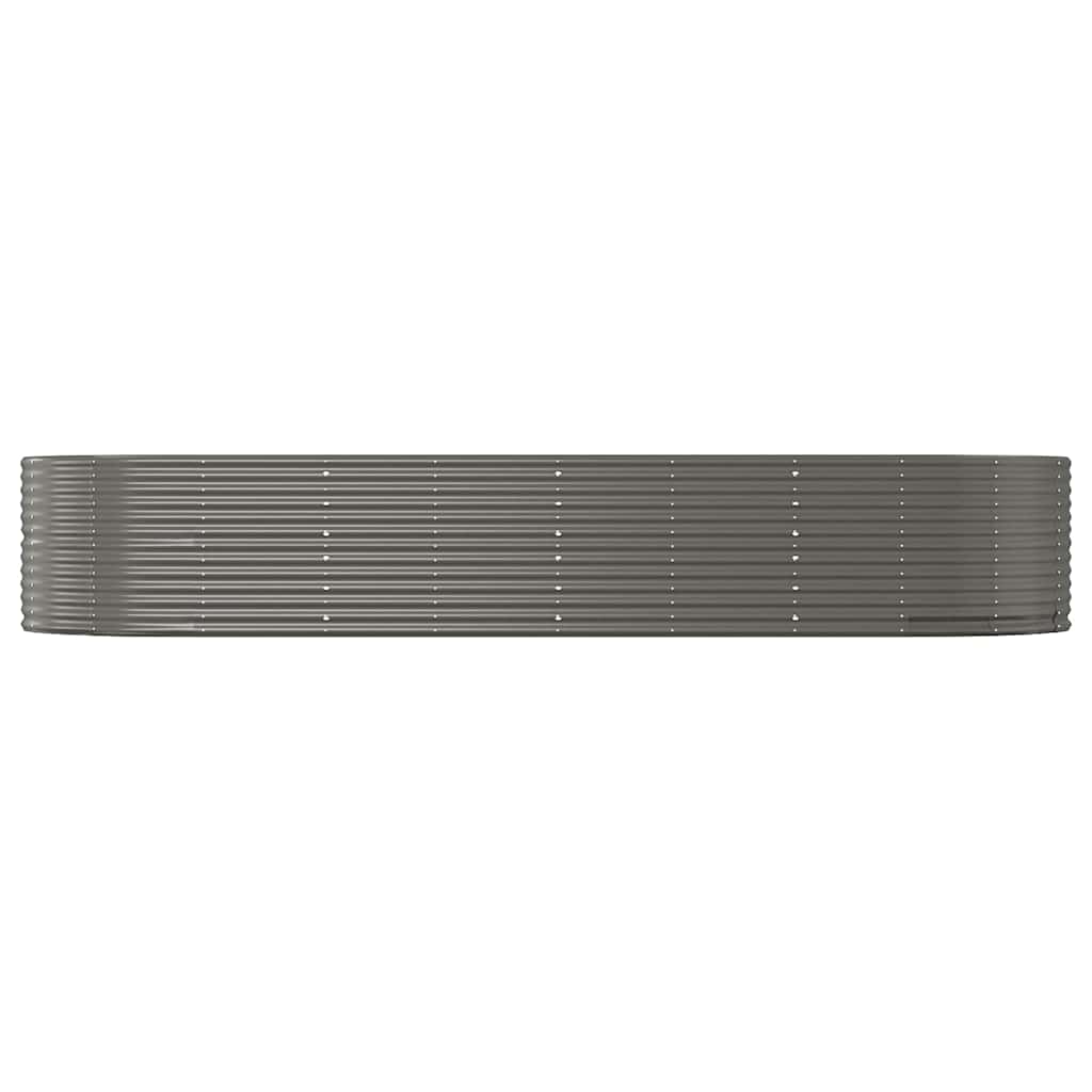 Hochbeet Grau 367x140x68 cm Verzinkter Stahl
