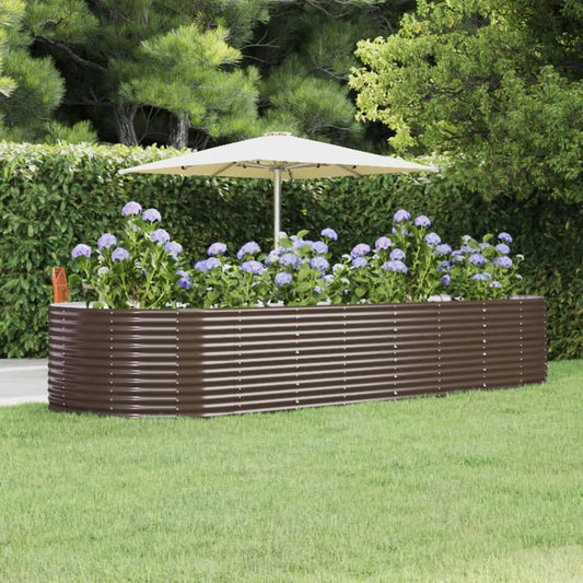 Hochbeet Braun 367x140x68 cm Verzinkter Stahl