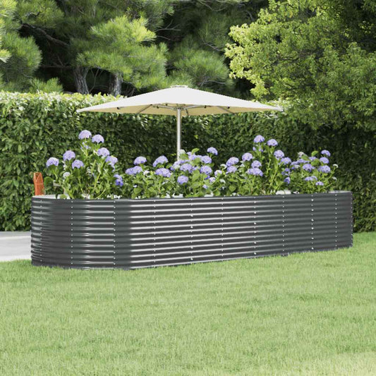Hochbeet Anthrazit 367x140x68 cm Verzinkter Stahl
