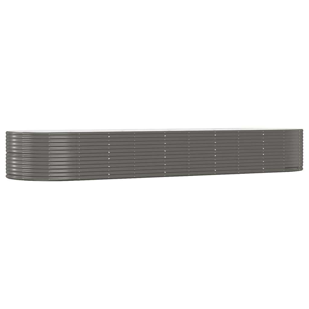Hochbeet Grau 447x140x68 cm Verzinkter Stahl