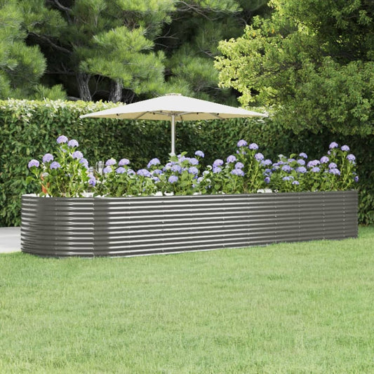 Hochbeet Grau 447x140x68 cm Verzinkter Stahl