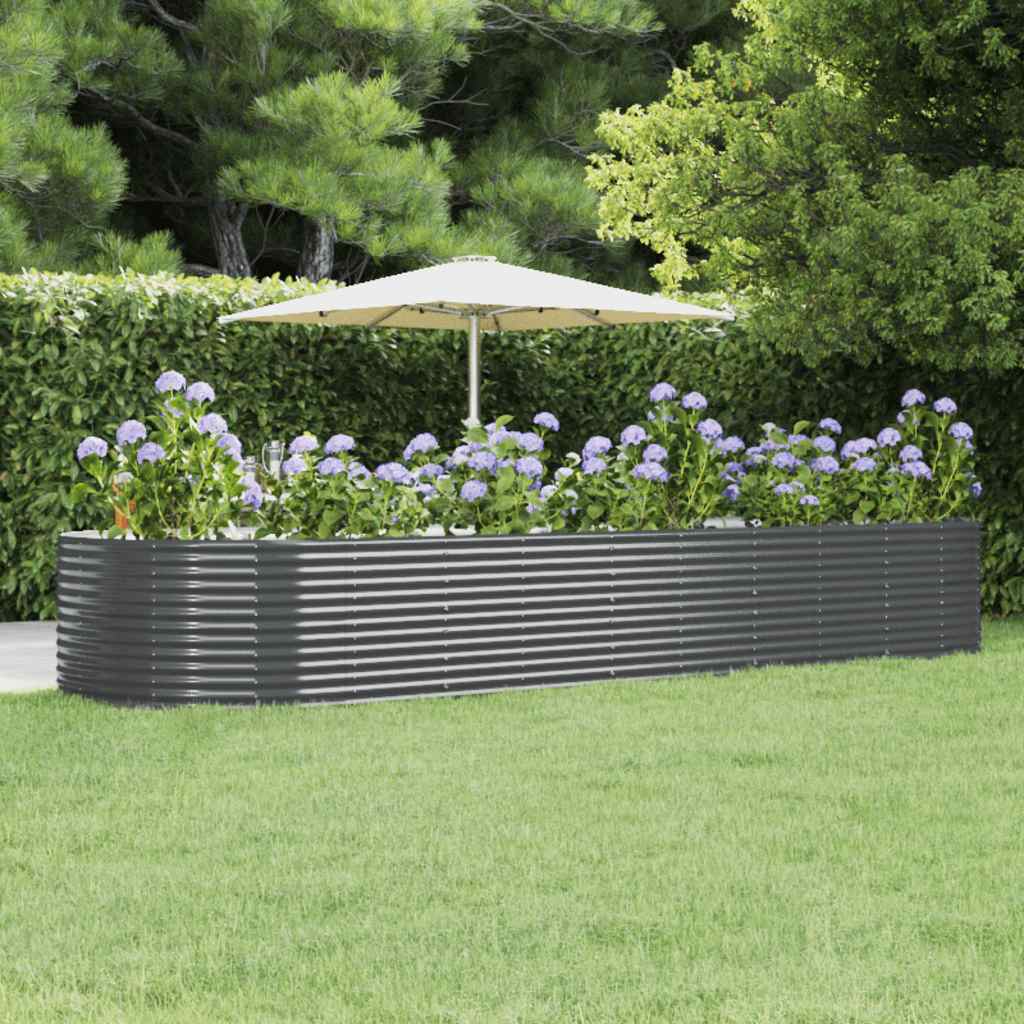 Hochbeet Anthrazit 447x140x68 cm Verzinkter Stahl