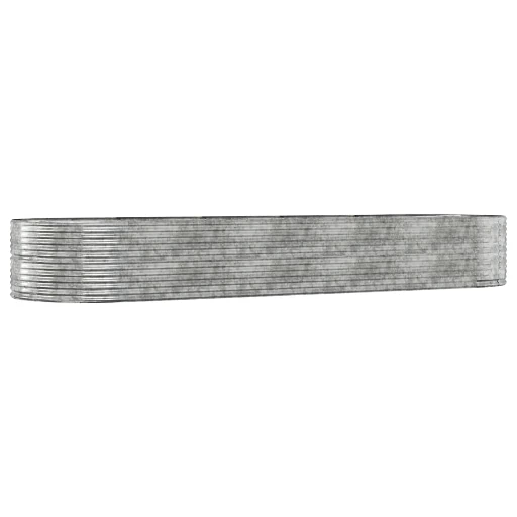 Hochbeet Silbern 447x140x68 cm Verzinkter Stahl