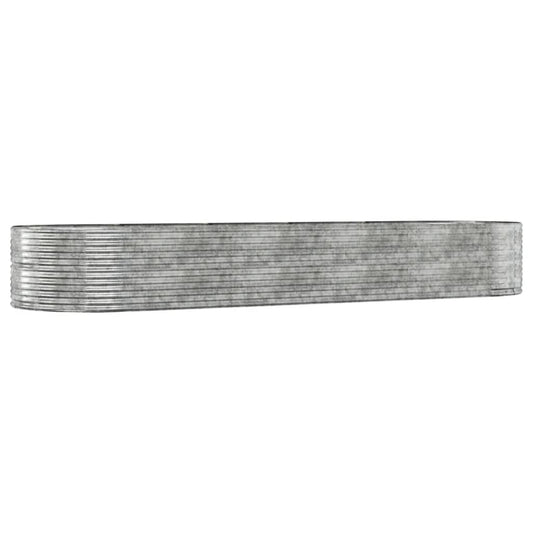 Hochbeet Silbern 447x140x68 cm Verzinkter Stahl