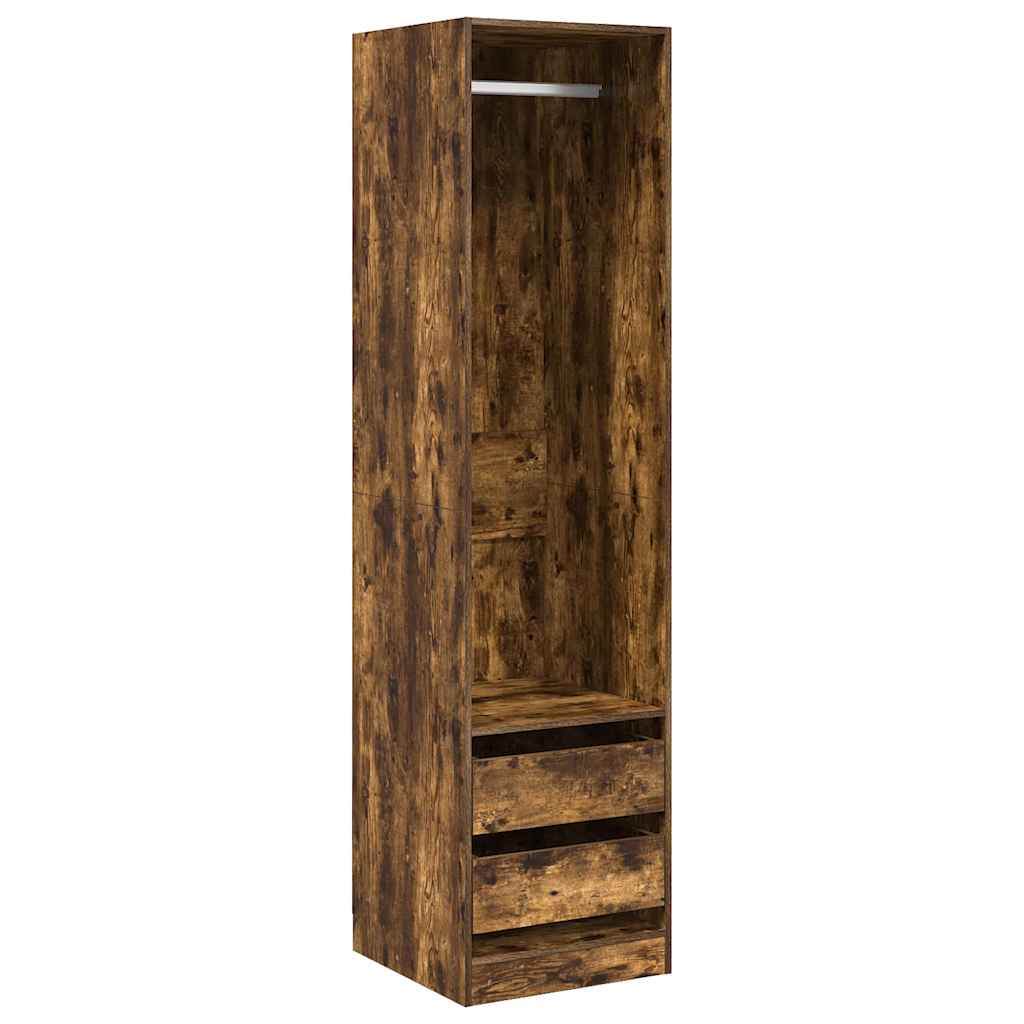 Kleiderschrank mit Schubladen Räuchereiche 50x50x200 cm