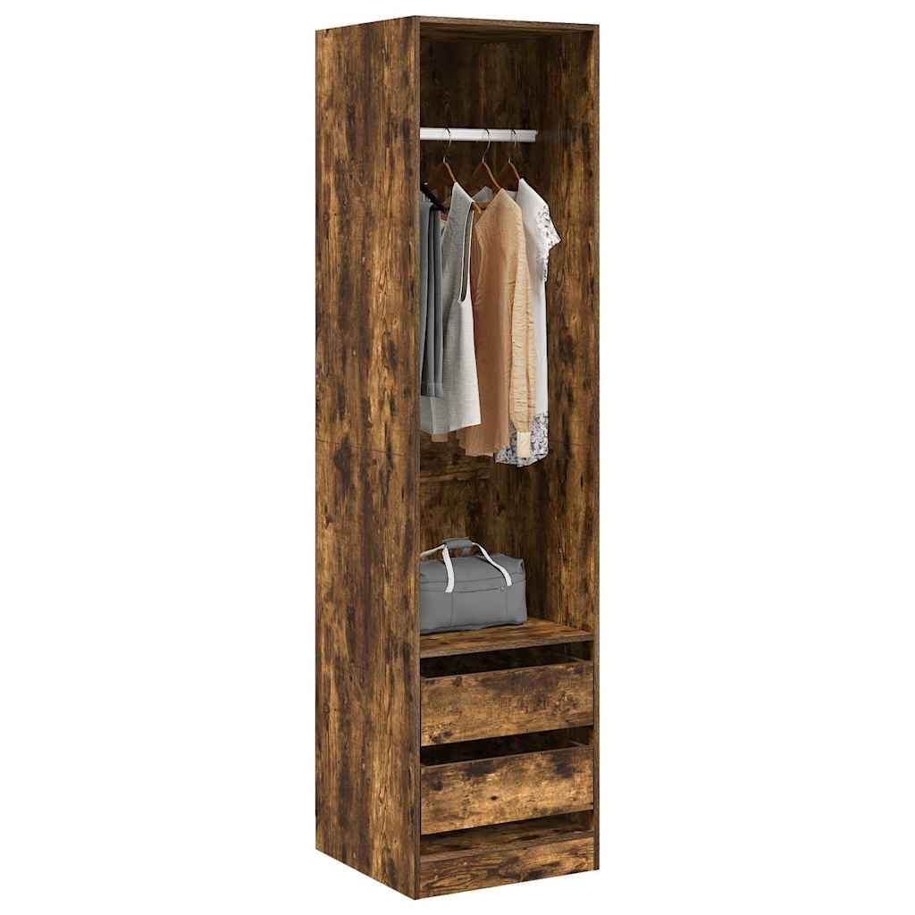 Kleiderschrank mit Schubladen Räuchereiche 50x50x200 cm