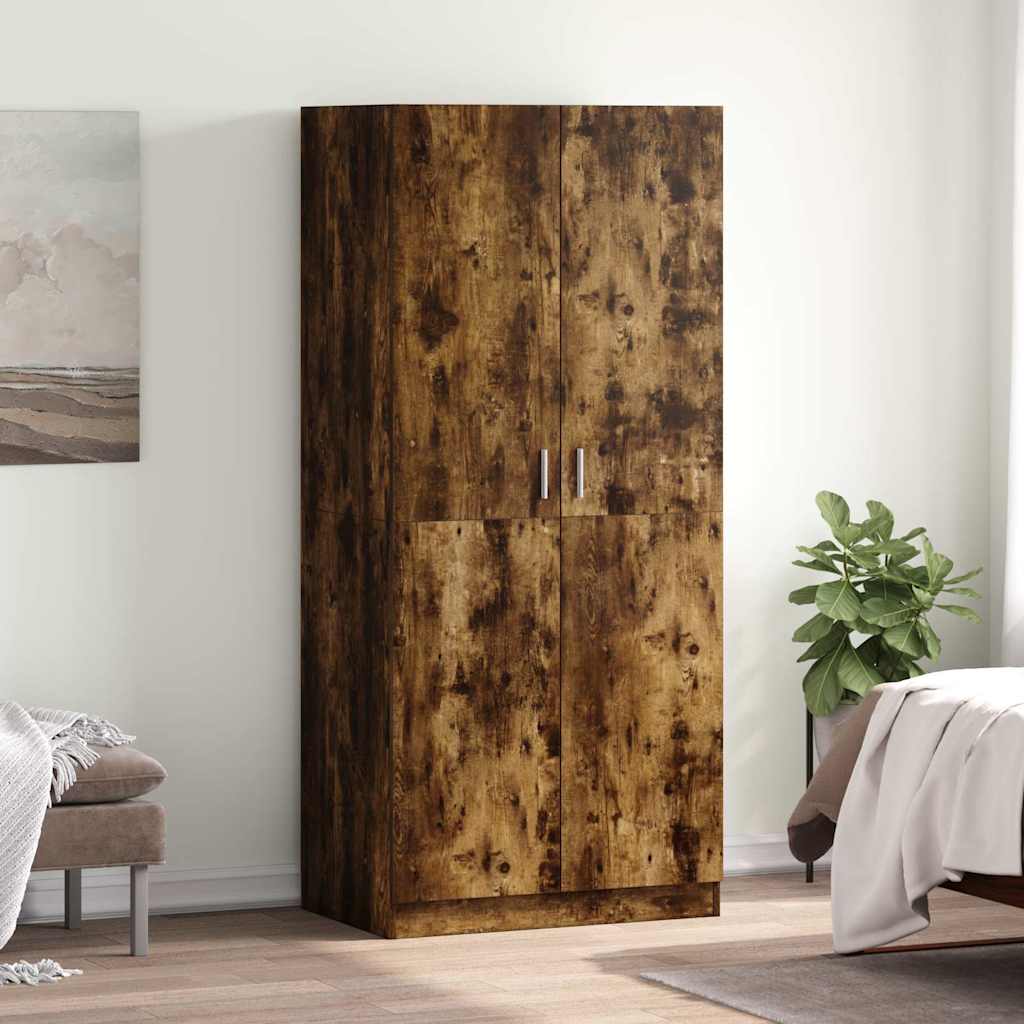 Kleiderschrank Räuchereiche 80x52x180 cm Holzwerkstoff