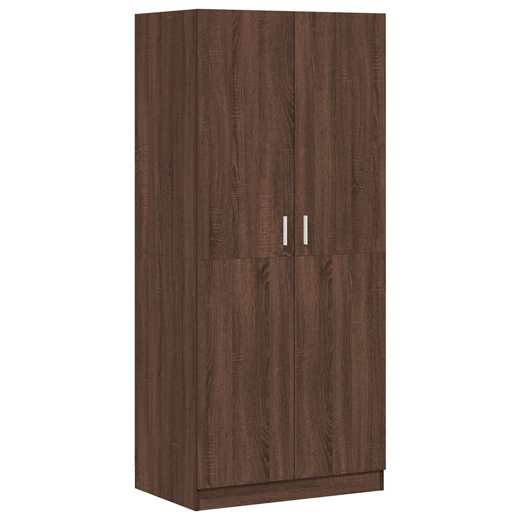 Kleiderschrank Braun Eichen-Optik 80x52x180 cm Holzwerkstoff