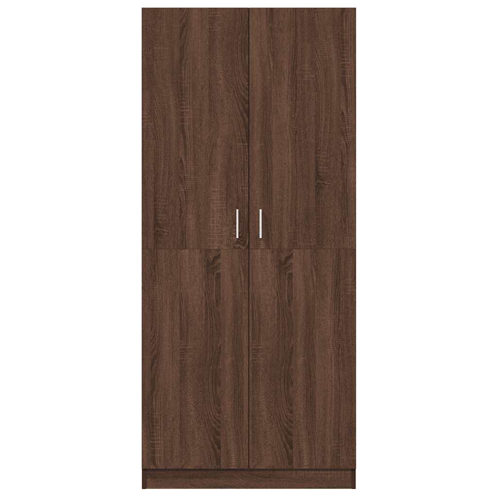 Kleiderschrank Braun Eichen-Optik 80x52x180 cm Holzwerkstoff
