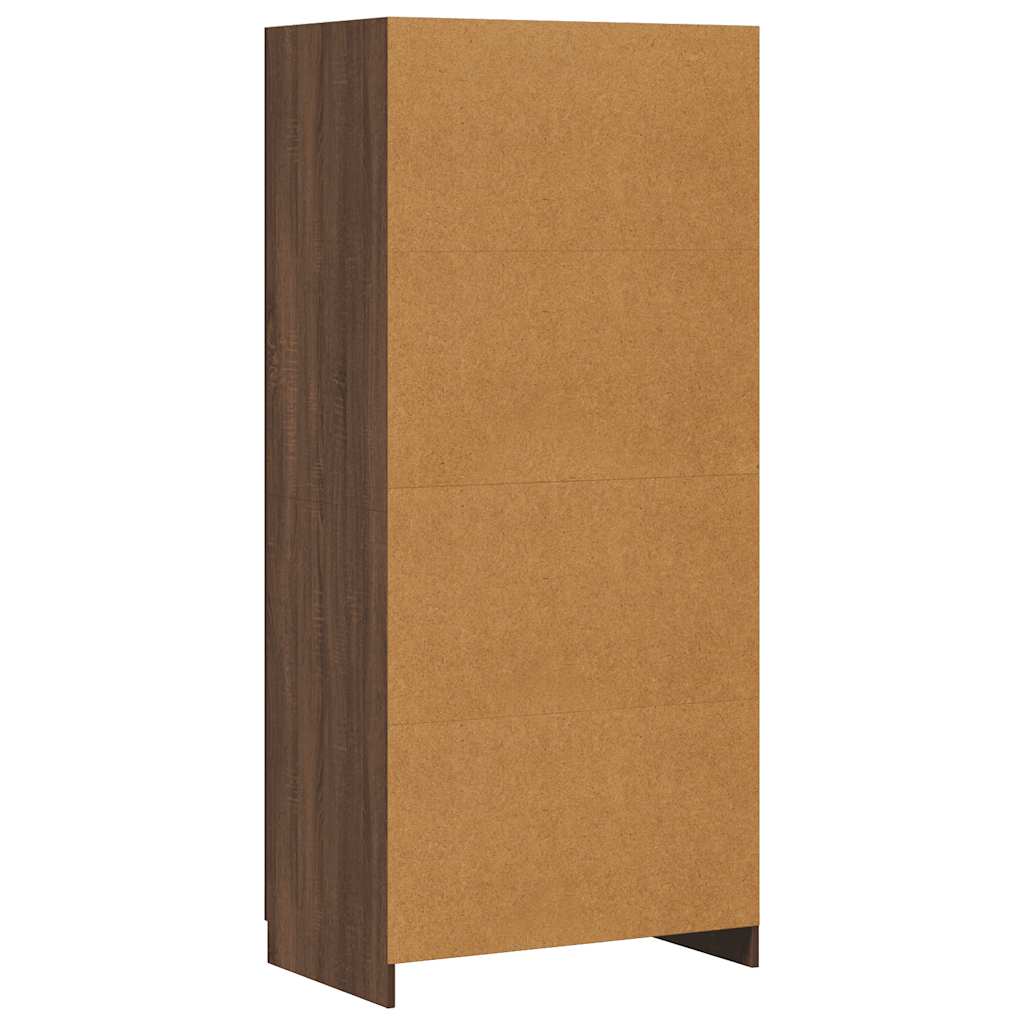 Kleiderschrank Braun Eichen-Optik 80x52x180 cm Holzwerkstoff