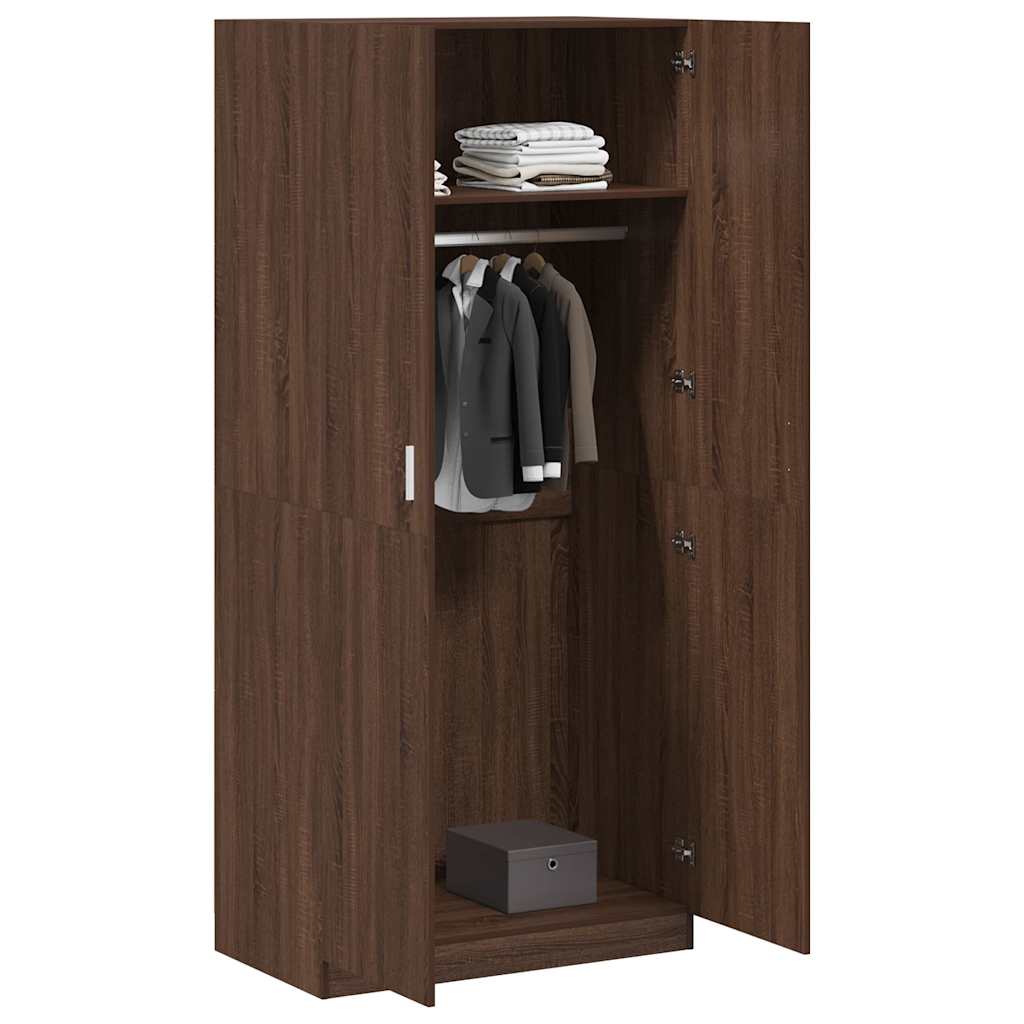 Kleiderschrank Braun Eichen-Optik 90x52x200 cm Holzwerkstoff