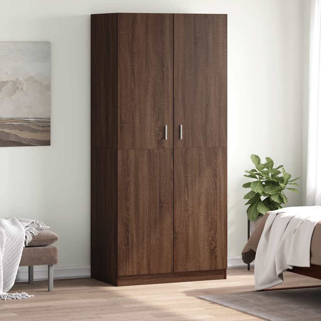 Kleiderschrank Braun Eichen-Optik 90x52x200 cm Holzwerkstoff