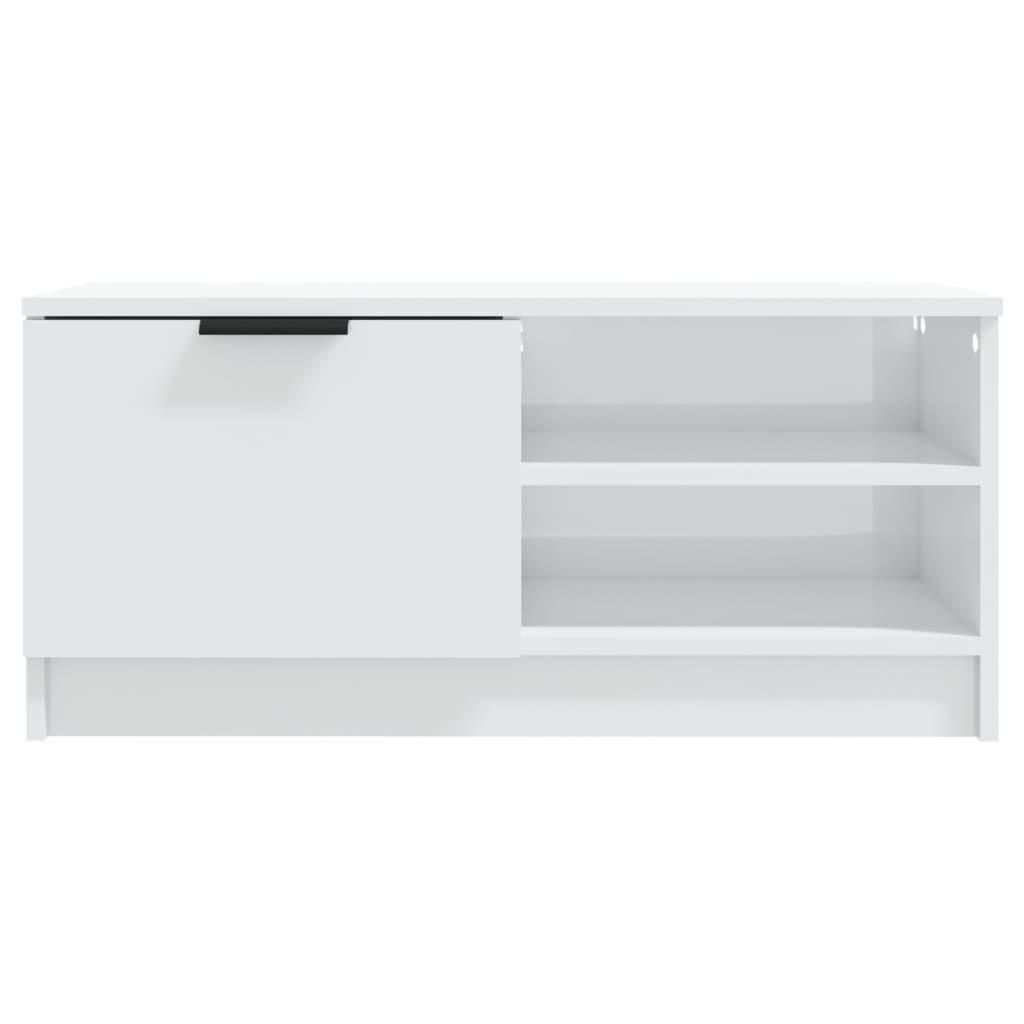 TV-Schränke 2 Stk. Hochglanz-Weiß 80x35x36,5 cm Holzwerkstoff