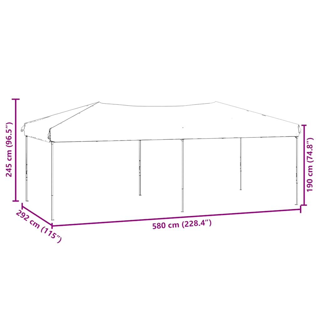 Partyzelt Faltbar mit Seitenwänden Taupe 3x6 m
