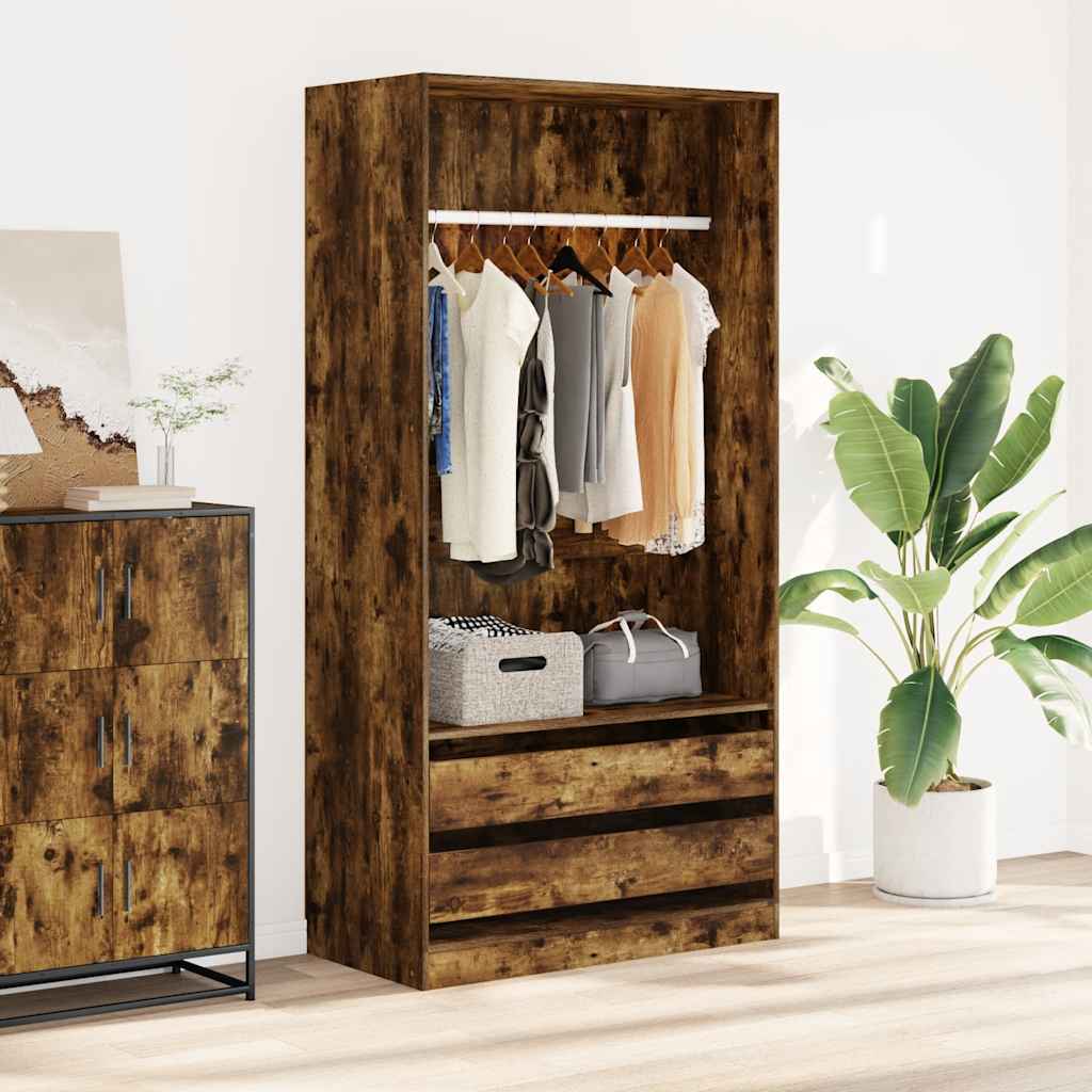 Kleiderschrank Räuchereiche 100x50x200 cm Holzwerkstoff