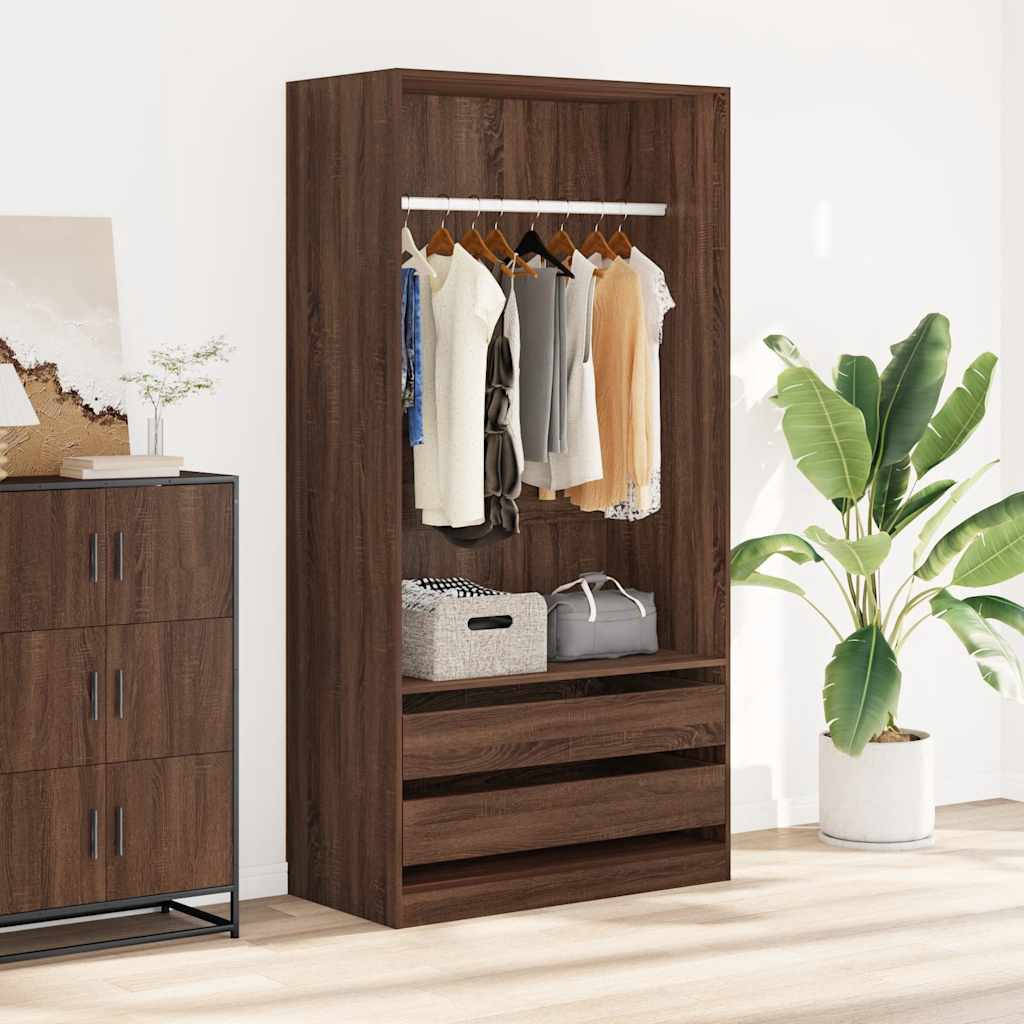 Kleiderschrank Braun Eiche-Optik 100x50x200 cm Holzwerkstoff