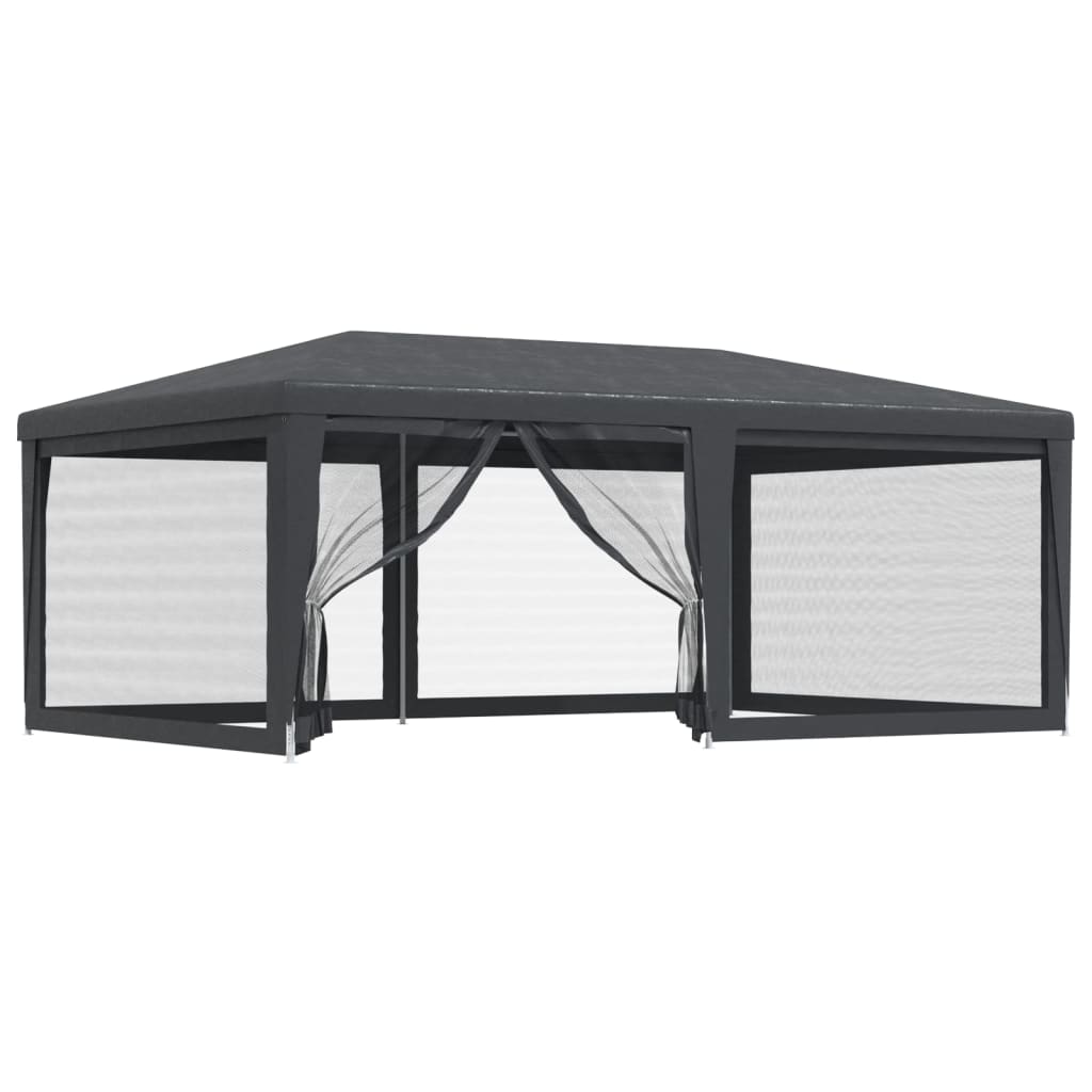 Partyzelt mit 6 Mesh-Seitenwänden Anthrazit 6x4 m HDPE