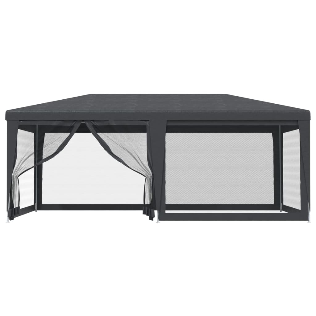 Partyzelt mit 6 Mesh-Seitenwänden Anthrazit 6x4 m HDPE