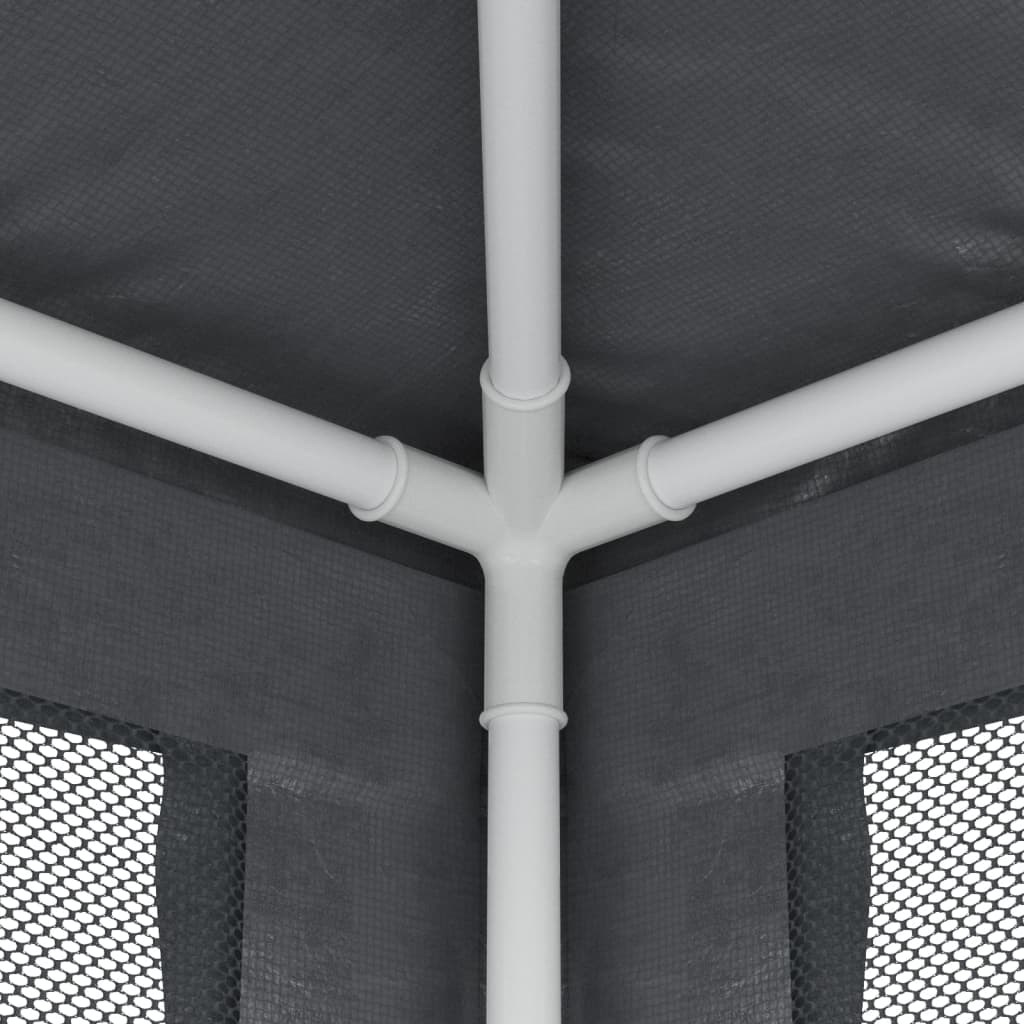 Partyzelt mit 6 Mesh-Seitenwänden Anthrazit 6x4 m HDPE