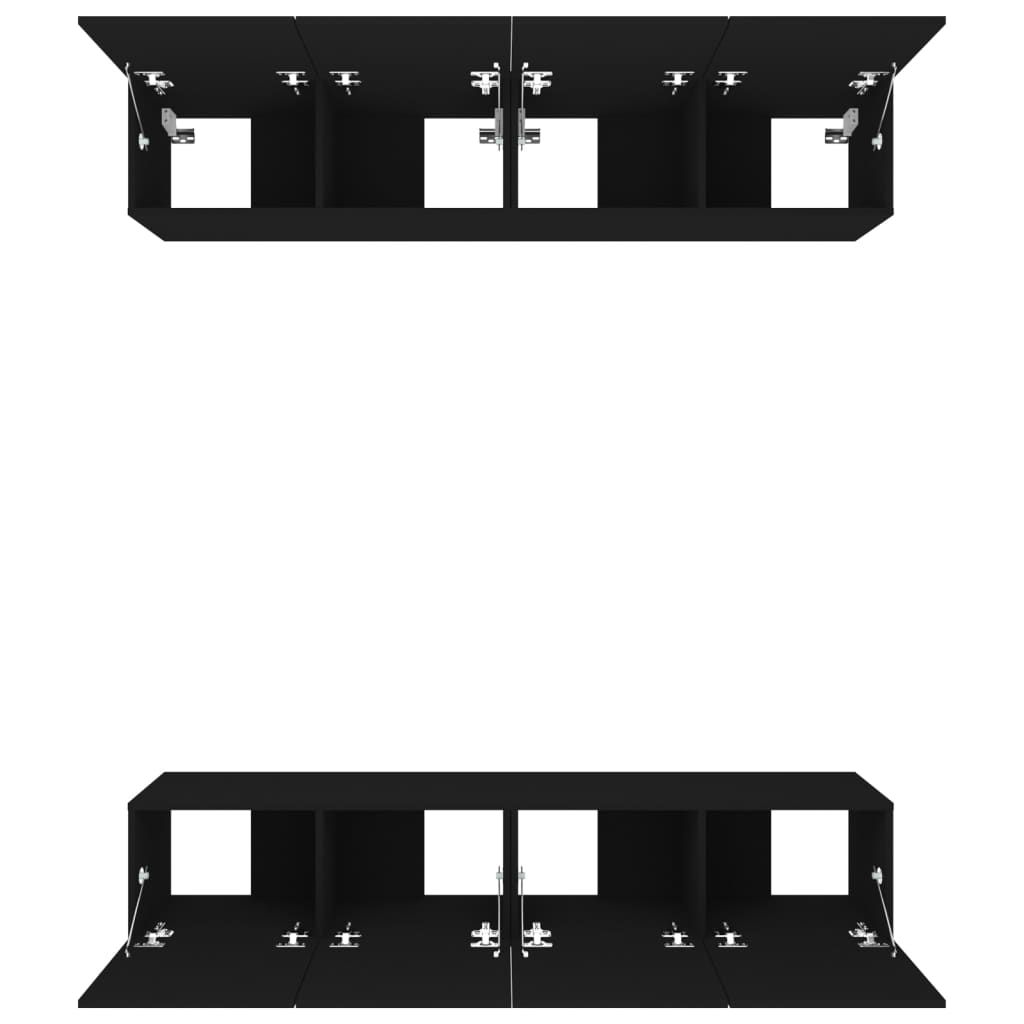 TV-Schränke 4 Stk. Schwarz 80x30x30 cm Holzwerkstoff