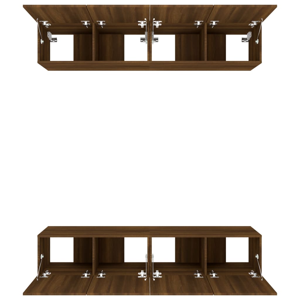 TV-Schränke 4 Stk. Braun Eichen-Optik 80x30x30 cm Holzwerkstoff