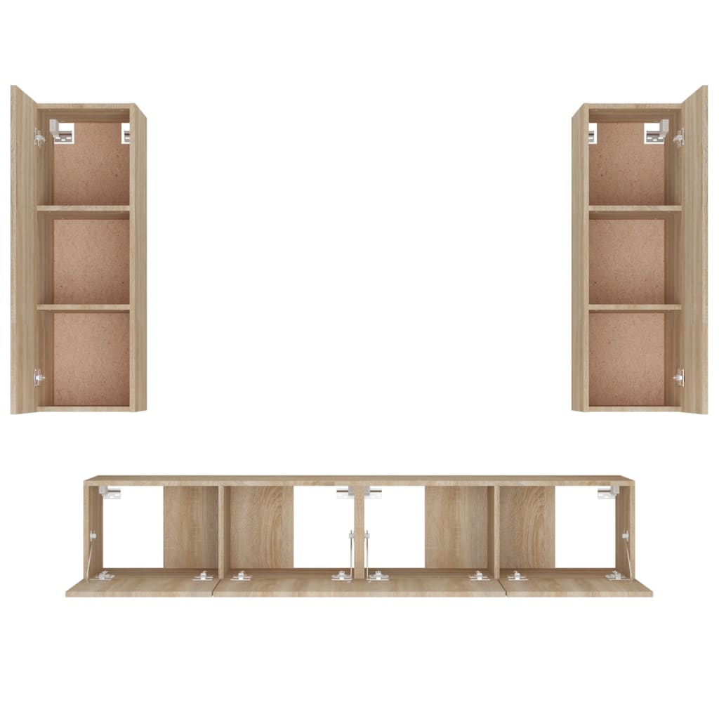 4-tlg. TV-Schrank-Set Sonoma-Eiche Holzwerkstoff
