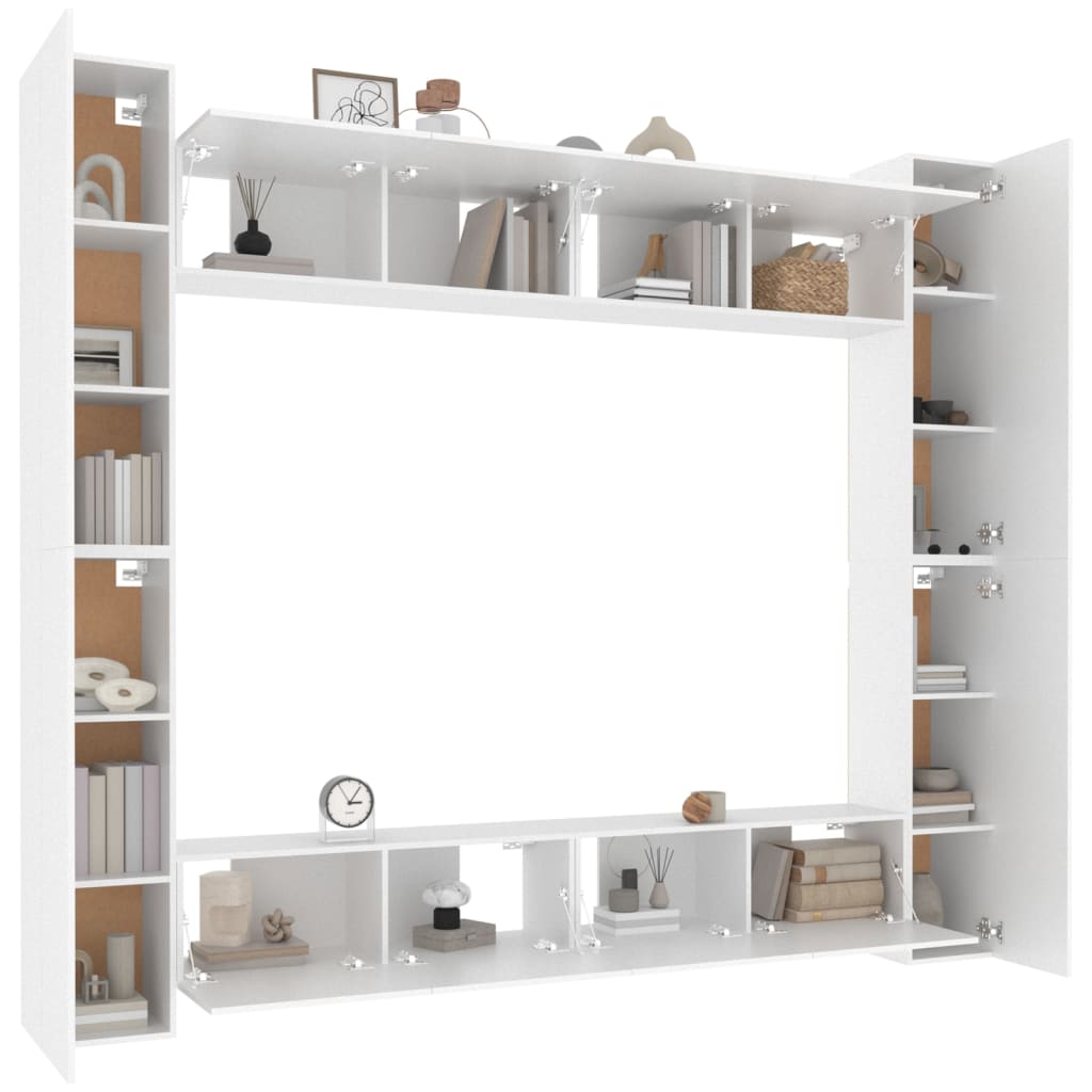 8-tlg. TV-Schrank-Set Weiß Holzwerkstoff