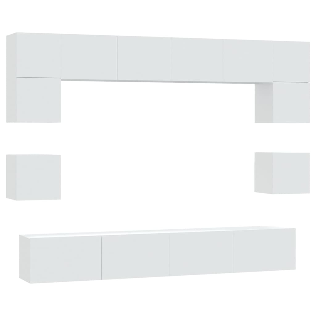 8-tlg. TV-Schrank-Set Weiß Holzwerkstoff