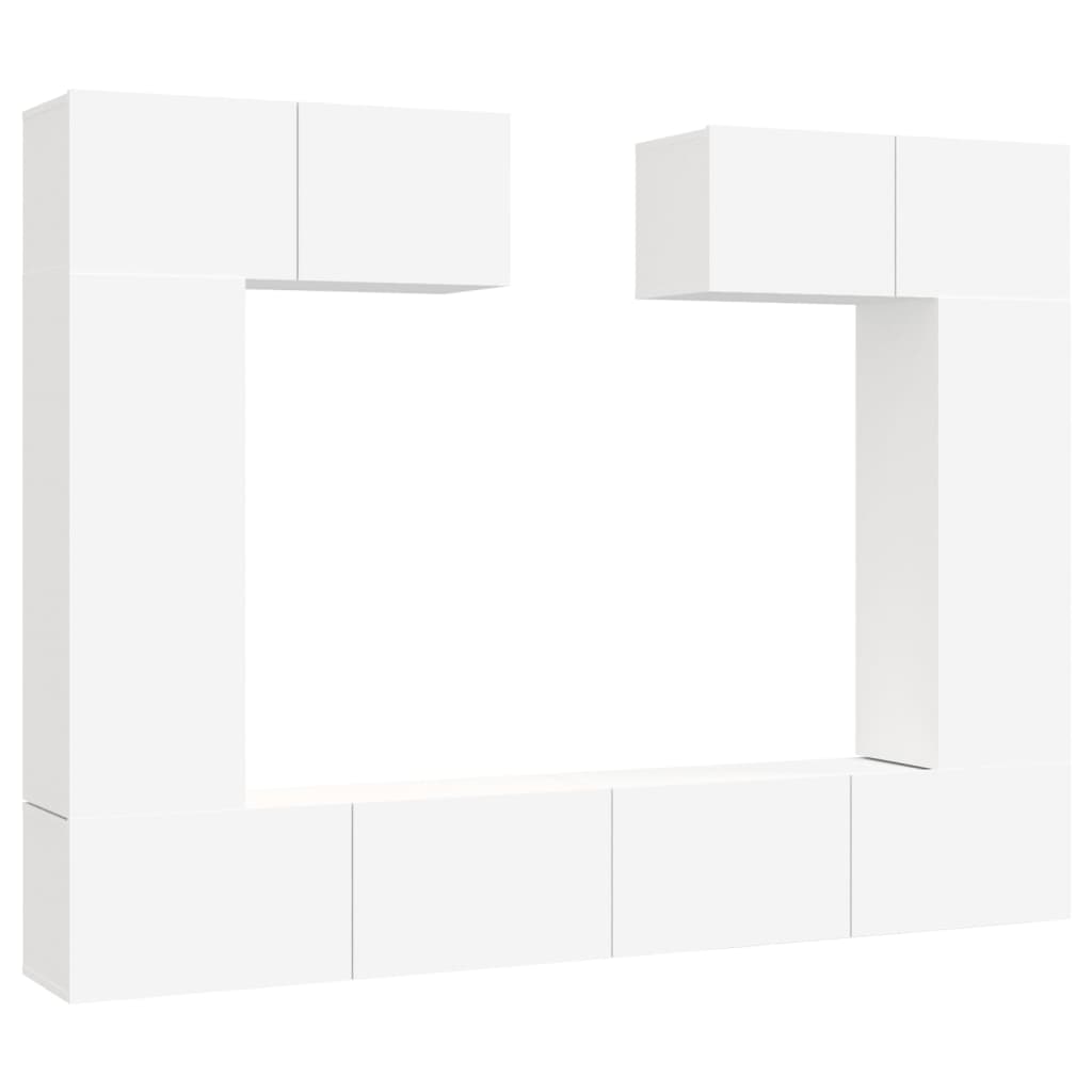 6-tlg. TV-Schrank-Set Weiß Holzwerkstoff